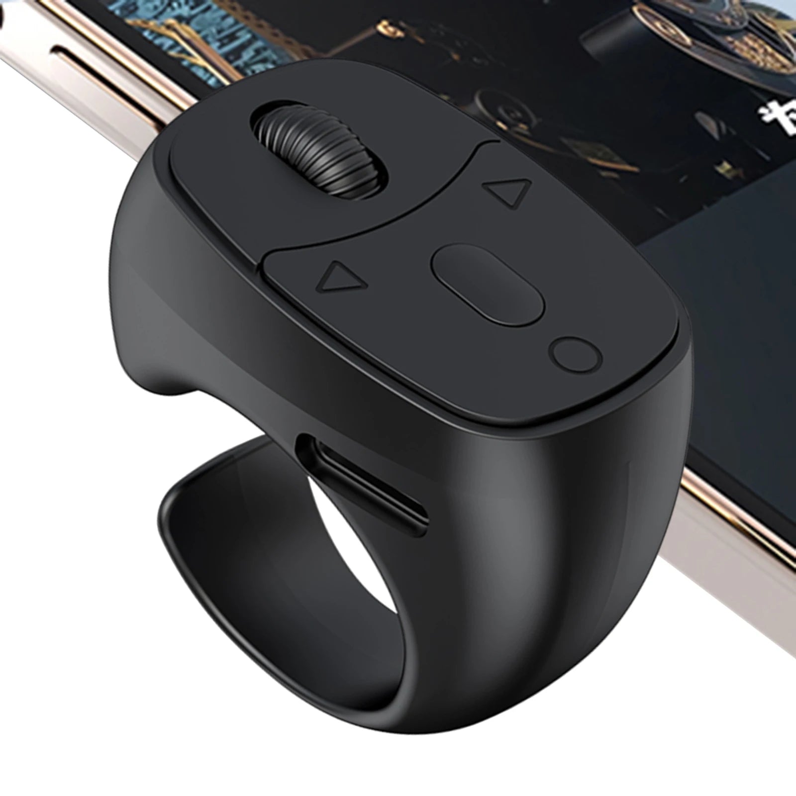 Wireless Fingertip Ring Bluetooth 5.3 Remote Control 10M Range for Selfie/Camera Zoom/E-book Page Turning/Video Music Switch
