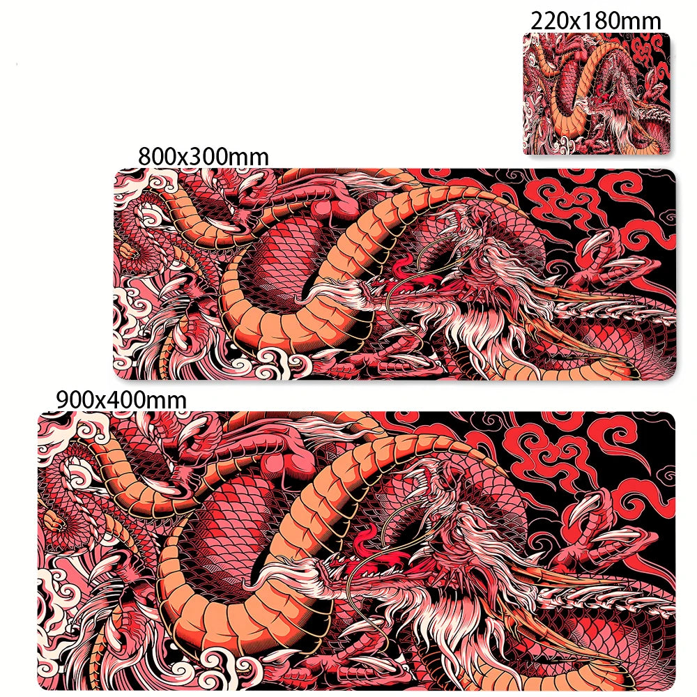 Large Gaming Mousepads Black and White Dragon Mouse Pad Computer Mousepad 90x40cm Desk Mouse Mat For PC Keyboard Mats Table Rug