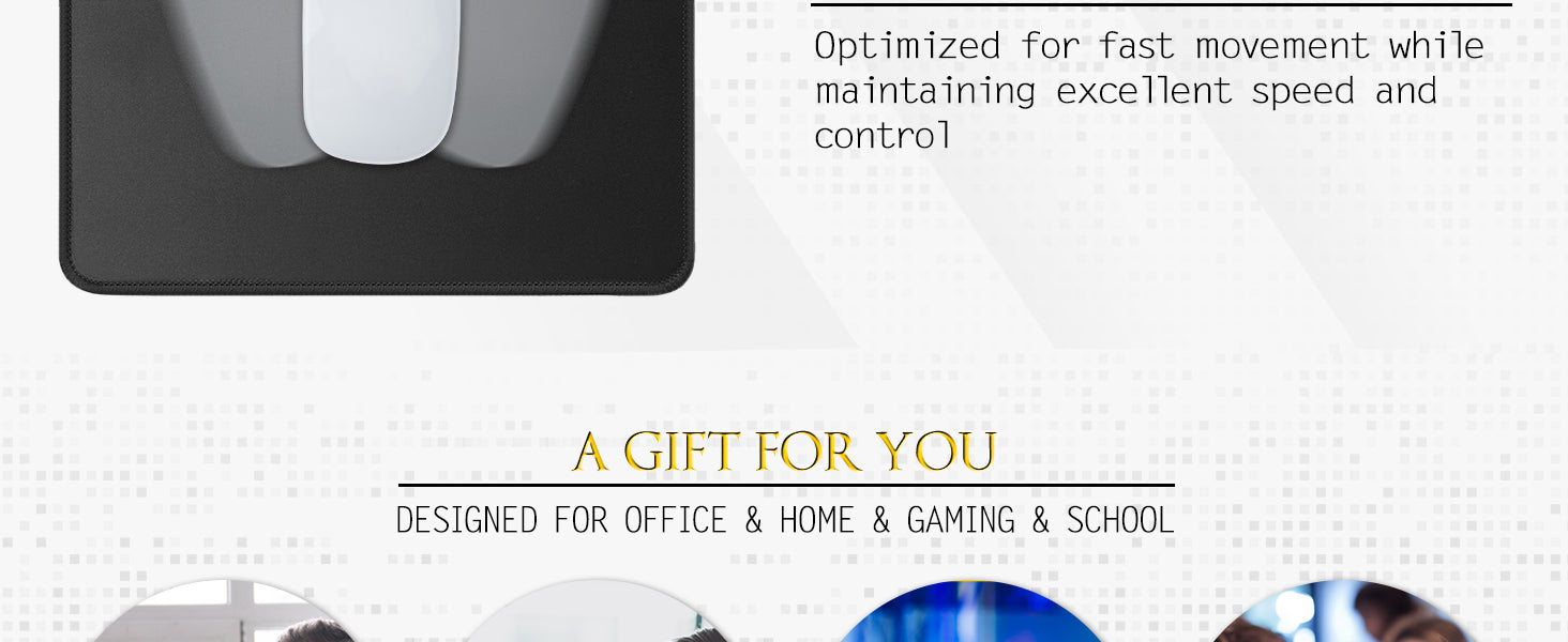 Premium-Textured Washable Mouse Pad with Non-Slip Rubber Base 10.2 X 8.3 Inch Computer Mousepad with Stitched Edges for Gaming Office Home Use