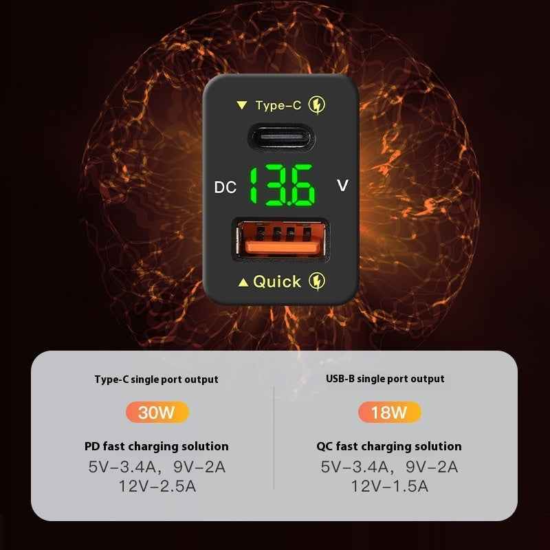 48W Fast Charge QC30 Car Modification Mobile Phone Charger