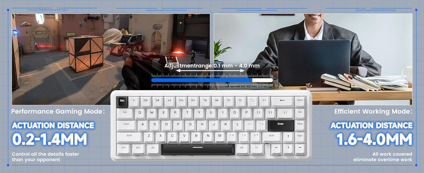 MAMBASNAKE x ATTACK SHARK X65 HE Wired Rapid Trigger Magnetic Switch Keyboard and R1 Mouse Combo