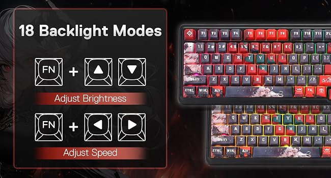 Redragon K719 PRO Wireless Gasket Gaming Hype Screen & Knob, 95 Keys Mechanical Keyboard,Easy-Control 1.14’’ TFT Info Display