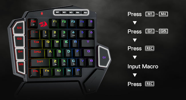 Redragon K585 PRO Wireless 42 Keys Hot-Swappable 3-Mode One-Handed Mechanical Gaming Wrist Support Keyboard