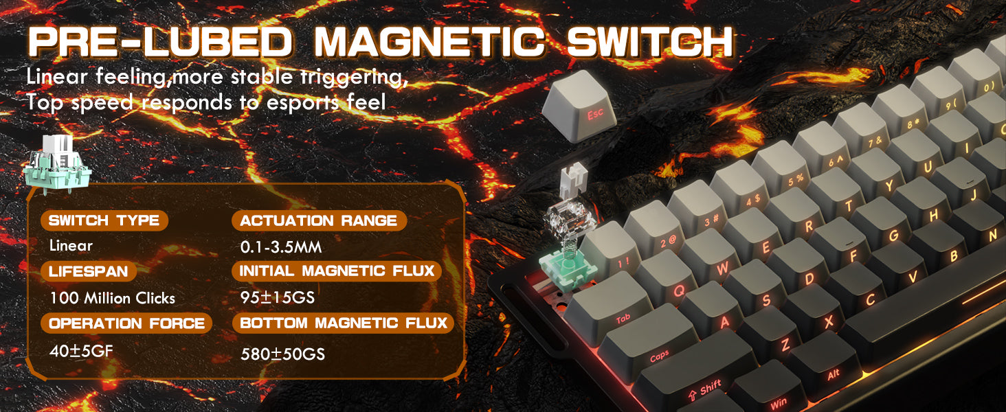 MAMBASNAKE x Attack Shark X68 HE Gaming Keyboard & R1 Mouse Combo,8KHz Magnetic Switch Keyboard