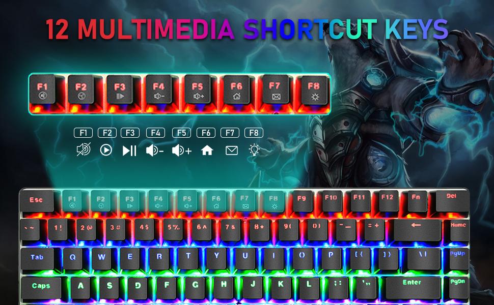 MAMBANAKE x ZIYOUANG AK33 Gaming Keyboard,M5 Mouse,Rainbow LED Backlit Mechanical Keyboard
