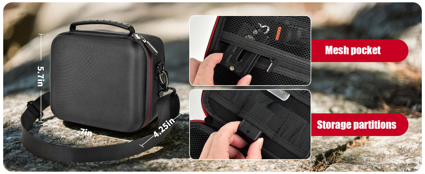 Hard Camera Case for Sony ZV-E10 A6400 A6000 A6100 A6600 A6500 (Medium,Kit Lens Only),Protective Bag with Shoulder Strap & Divid