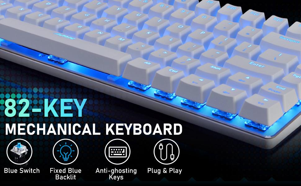 ZIYOU LANG Wired Gaming Keyboard and Mouse Combo,Blue LED Backlit Mechanical Keyboard