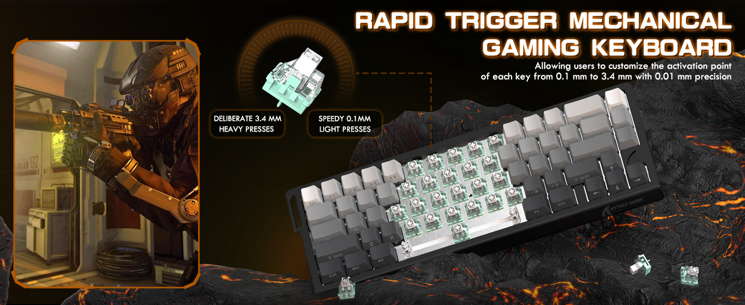 MAMBASNAKE x Attack Shark X68 HE Gaming Keyboard & R1 Mouse Combo,8KHz Magnetic Switch Keyboard