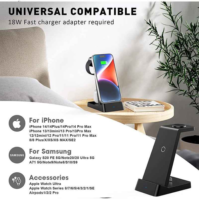 Wireless Charger Three-in-one Desktop 18W Charger