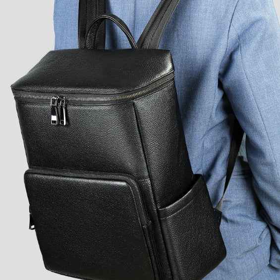 Men's Genuine Leather Laptop Backpack – Business Commuter Bag