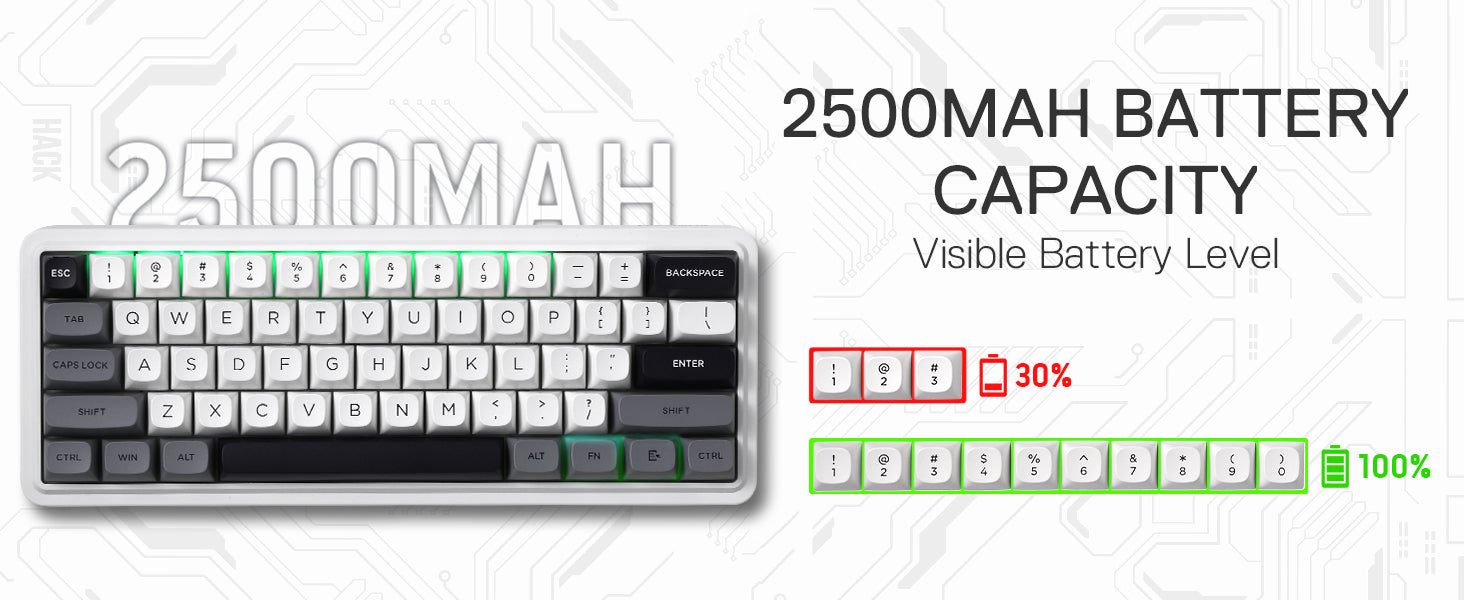 Redragon K722 PRO 60% Wireless Gasket RGB Gaming 61 Keys Hot-Swap Compact Mechanical Free-Mod Socket Keyboard