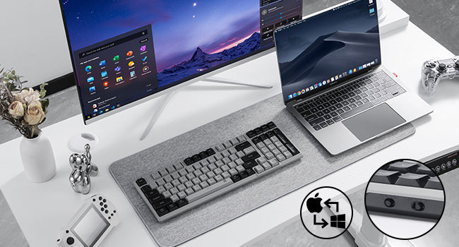 Redragon BK7114 Low-Profile 2.4G BT Wireless Computer 98 Keys Slim Office PC Scissors Mechanism Tactile Quiet Keystroke Keyboard