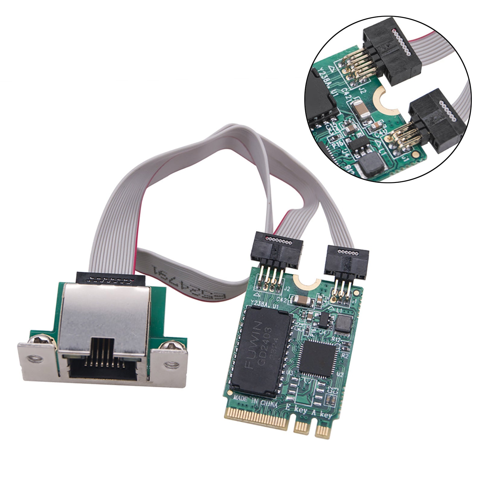 M.2 Key A+E 2.5G Gigabit Ethernet Network Lan Card RTL8125B Chipset Accessories 2.5G/1G/100M Multi-Gigabit M.2 Network Card